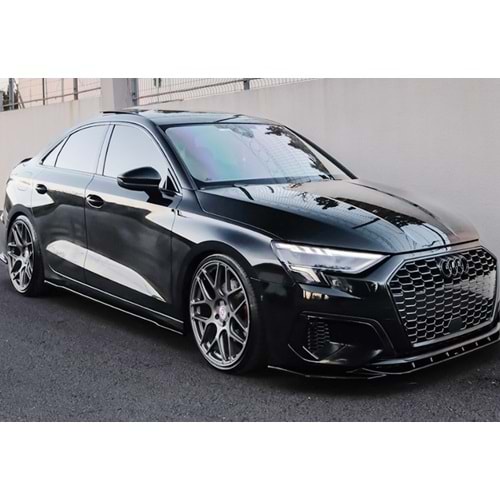 Audi A3 S 8Y SB/SD 2020+ - Marşpiyel Çıta/Yan Alt, A Plus S3/S Line V1 Stil, Piano Black Parlak Ürün Yüzeyi, Vakum, Set