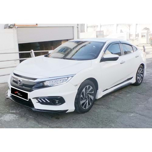 Honda Civic FC5 S 2016+ - Marşpiyel Turbo Stil, İşlemsiz Ham Yüzey Vakum Set