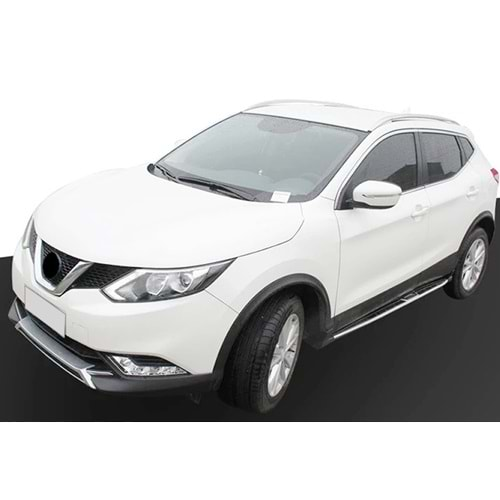 Nissan Qashqai 2 2013+ - Basamak Oem Çizgili V2 Stil, TPE Kaydırmaz Alüminyum Yüzey ABS Ürün Yapısı Set