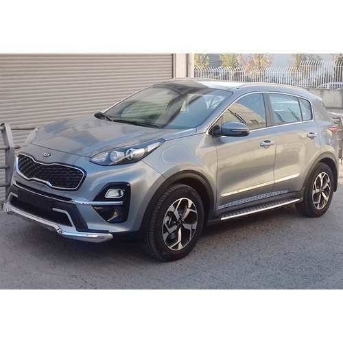 Kia Sportage R 3 2010+ - Basamak Oem Stil V2 Noktalı, TPE+ABS+Alüminyum Ürün Yüzeyi, Set