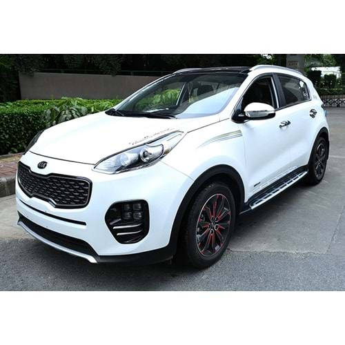 Kia Sportage 4 2015+ - Basamak Oem Stil Çizgili, ABS Alüminyum Set