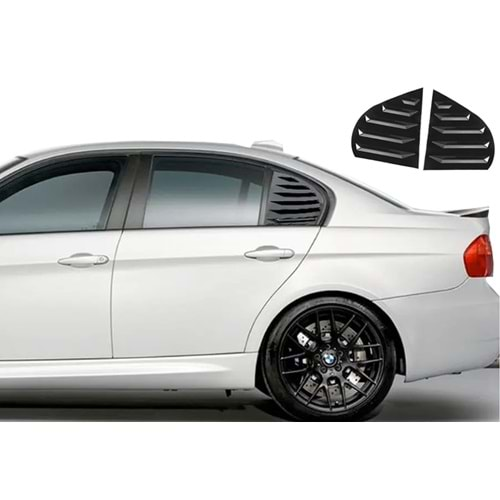 BMW E90 2004+ - Cam Üst Kaplaması/Yan C Sütunu V2 Stil, Arka, Piano Black Boyalı Ürün Yüzeyi, ABS, Set