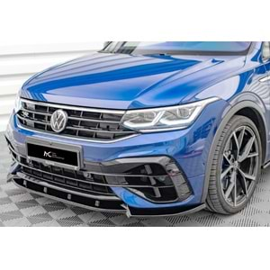 VW Tiguan Mk2 FL 2020+ - Tampon Lipi/Ön A Plus+ R/R Line V1 Stil ., Piano Black Parlak Ürün Yüzeyi, Vkm.