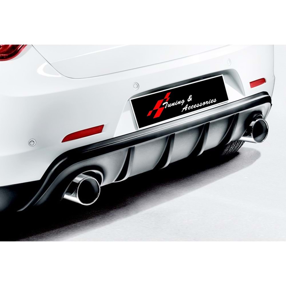 A. Romeo Guilietta 2010+ - Difüzör/Arka, A Plus Sprint V1 Stil, Sağ Sol Tekli Çıkış, Piano Black Ürün Yüzeyi, Vakum