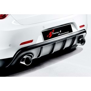 A. Romeo Guilietta 2010+ - Difüzör/Arka, A Plus Sprint V1 Stil, Sağ Sol Tekli Çıkış, Piano Black Ürün Yüzeyi, Vakum