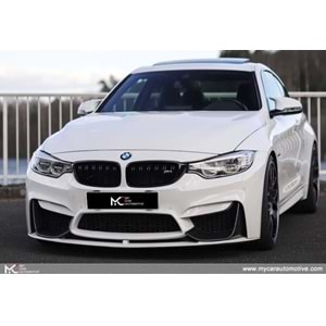 BMW F30 2012+ - Tampon Lipi/Ön M3 Vorstainer V1 Stil, 3 Parça, Piano Black Ürün Yüzey, Vakum, Set