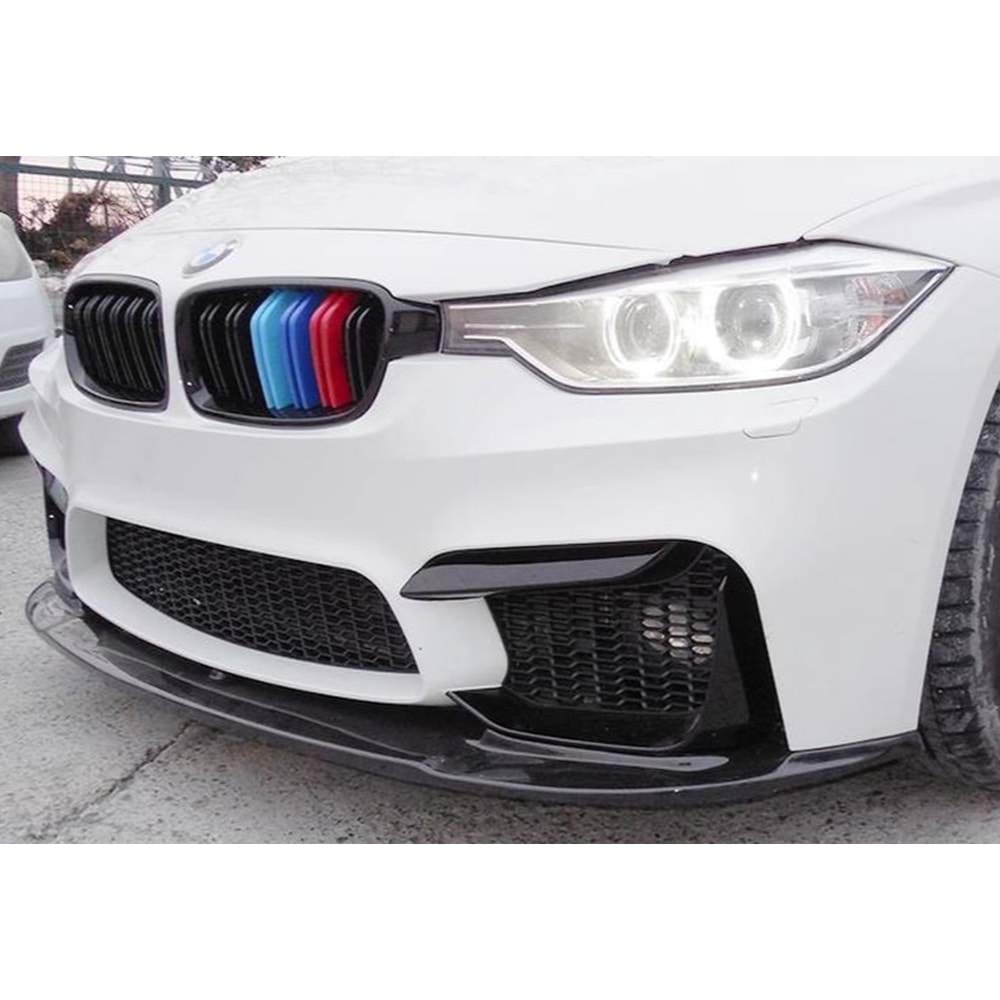 BMW F30 2012+ - Tampon Lipi/Ön, B Plus M3 V1 Stil, Piano Black Ürün Yüzeyi, Vakum