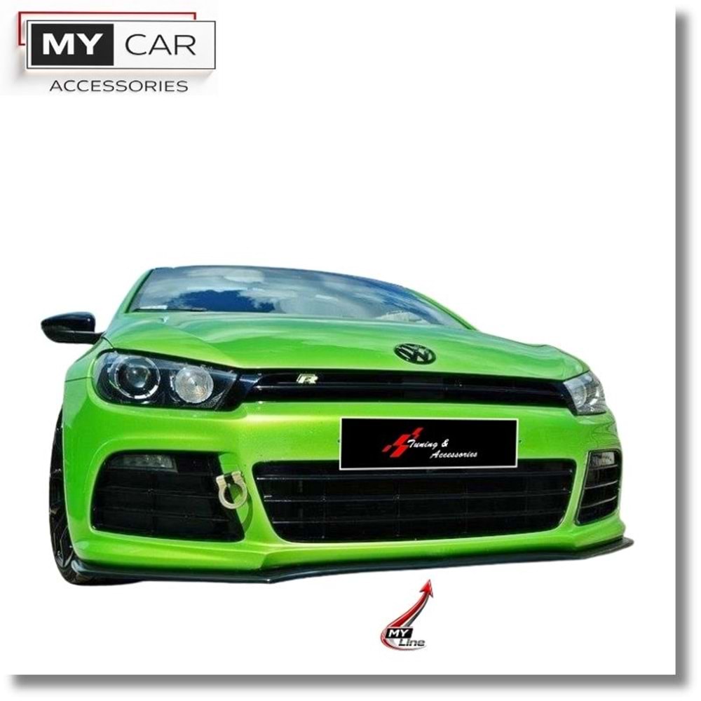 VW Scirocco Mk3 2008+ - Tampon Lipi/Ön, B Plus R V1 Stil, Piano Black Ürün Yüzeyi, Vakum