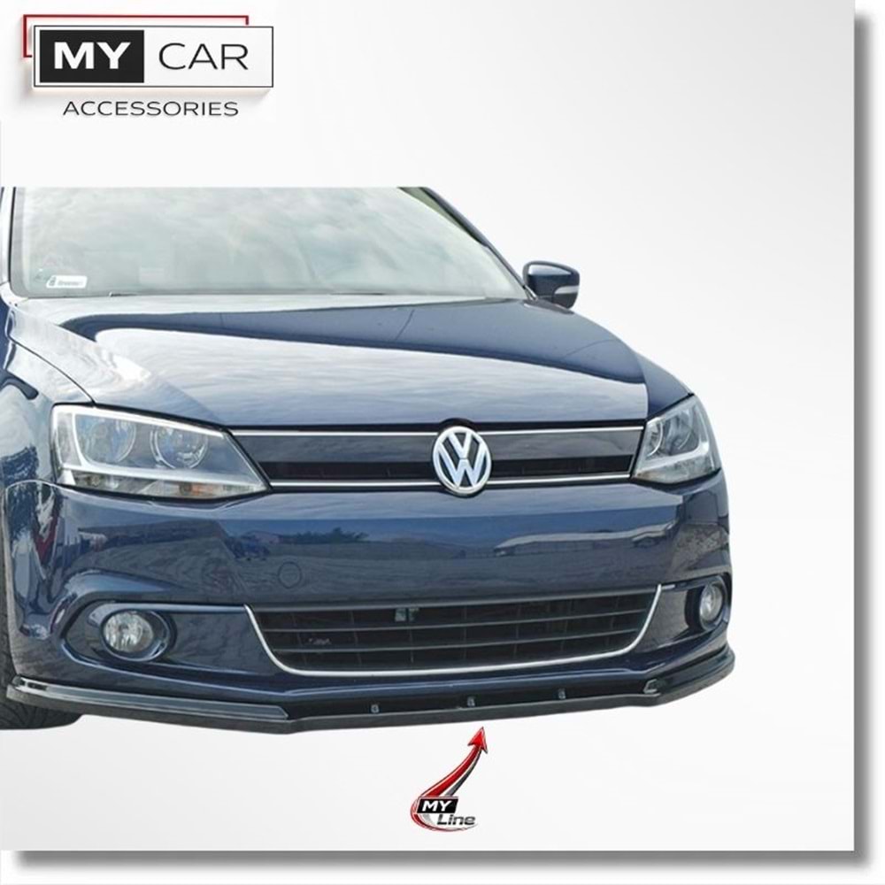 VW Jetta Mk6 2010+ - Tampon Lipi/Ön, B Plus Basic V1 Stil, Piano Black Ürün Yüzeyi, Vakum