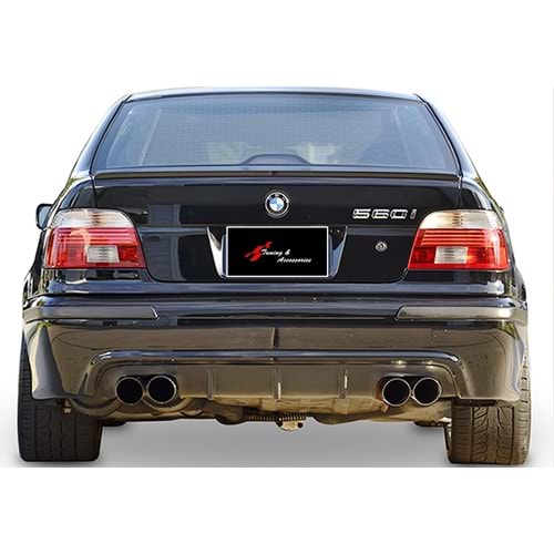 BMW E39 1995+ - Difüzör/Arka, B Plus M5 V1 Stil, Std. Bmp./Sağ Sol Çiftli Çıkış, Piano Black Ürün Yüzeyi, Vakum