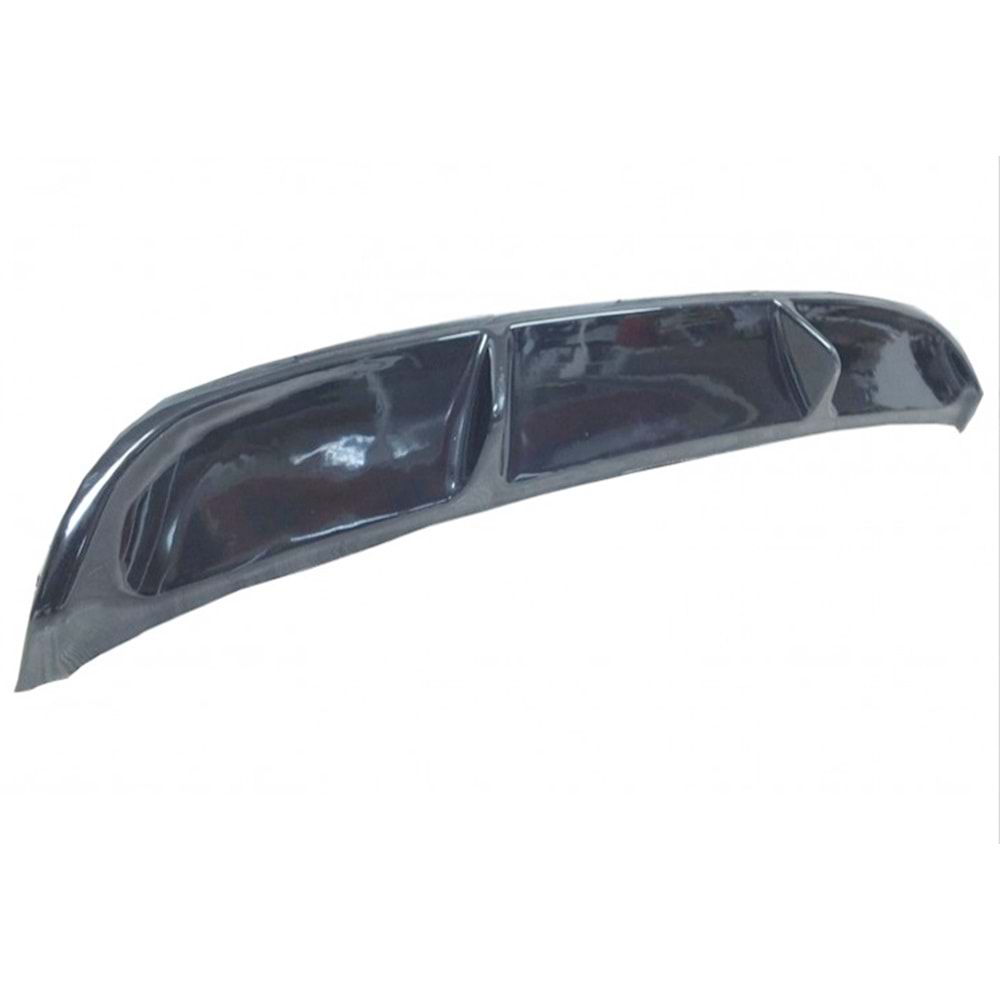 VW Golf Mk6 2008+ - Difüzör/Arka GTI V1 Stil, Sol Çiftli Çıkış, Mat Siyah Ürün Yüzeyi, Vakum