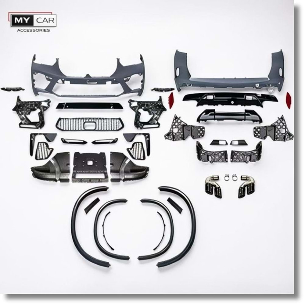 BMW G05 2018+ - Body Kit/Set, X5M V1 Stil, Pnjr., Çam. Kaplaması, Egz. Ucu, Spoiler, İşlem Yapılmamış Ham Ürün Yüzeyi, PU, Set