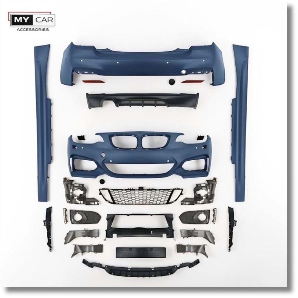 BMW F22 2013+ - Body Kit/Set, M Technic V1 Stil, Far Yıkama Yeri, PCD, İşlem Yapılmamış Ham Ürün Yüzeyi, PU, Set