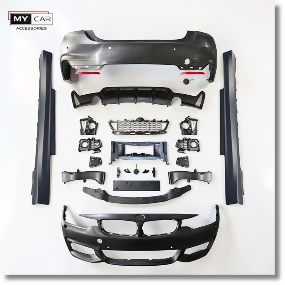 BMW F32 2014+ - Body Kit/Set, M Technic V1 Stil, Far Yıkama Yeri, PCD, İşlem Yapılmamış Ham Ürün Yüzeyi, PU, Set