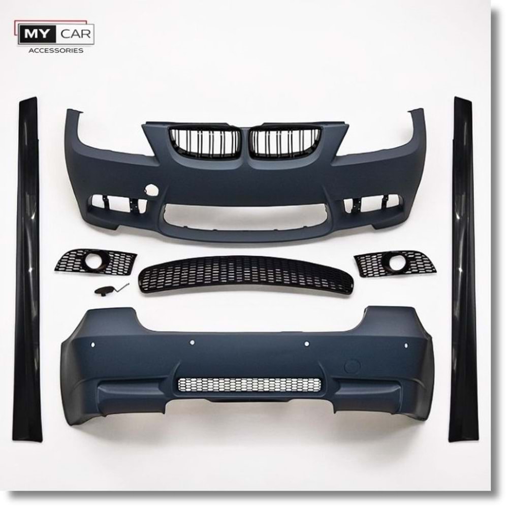 BMW E90 LCI 2008+ - Body Kit/Set, M3 V1 Stil, Pnjr., Sis Lambası Yeri, PCD., İşlem Yapılmamış Ham Ürün Yüzeyi, PU, Set