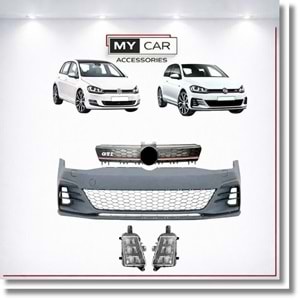 VW Golf Mk7 2012+ - Body Kit/Tampon Ön, GTI Stil, Pnjr., İşlem Yapılmamış Ham Ürün Yüzeyi, PP, Set