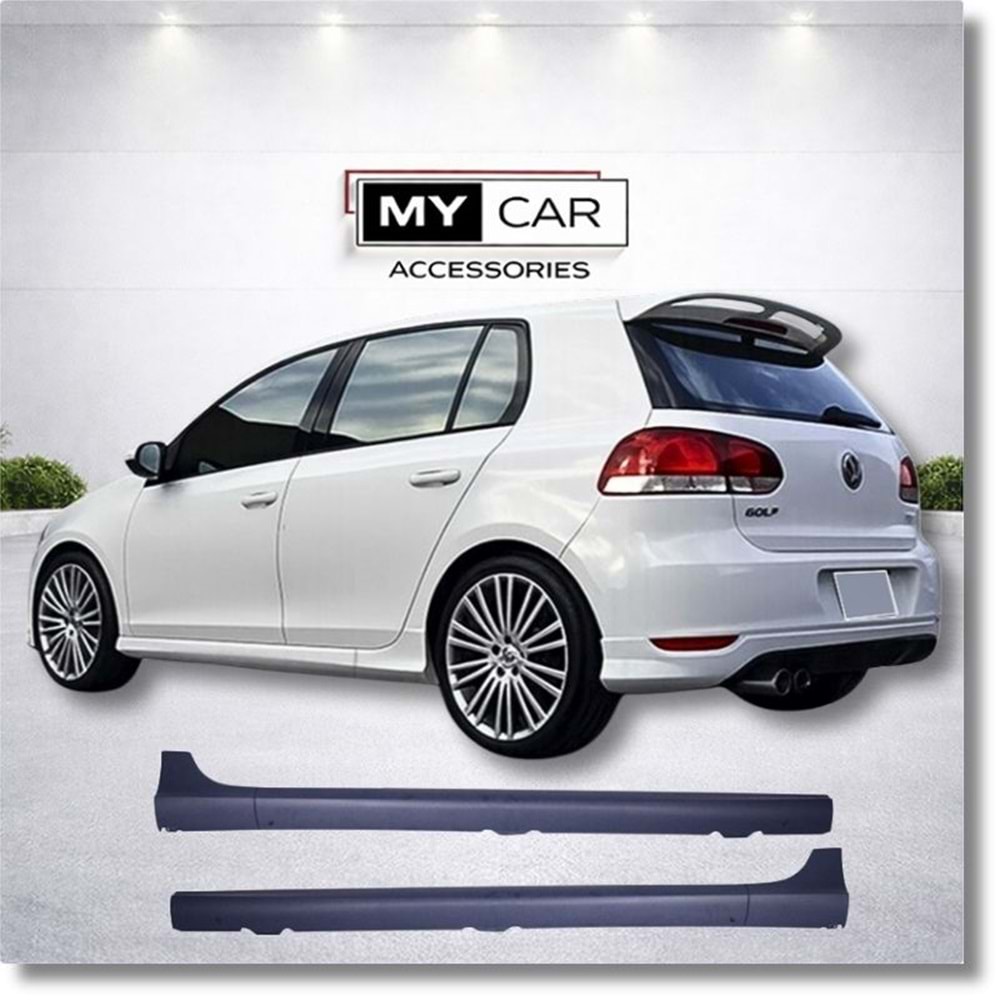 VW Golf Mk6 2008+ - Marşpiyel/Yan, Oem GTI V1 Stil, İşlem Yapılmamış Ham Ürün Yüzeyi, PP, Set