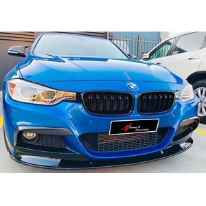 BMW F30 2012+ - Ön Ek M Performance Stil 3 Parça, Piano Black Ürün Yüzeyi, Vakum, Set Set