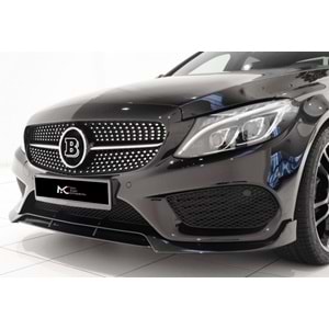 M. Benz W205 2015+ - Tampon Lipi/Ön Flaplı, Brabus V1 Stil, 3 Parça, Piano Black Boyalı Ürün Yüzeyi, ABS
