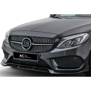 M. Benz W205 2015+ - Tampon Lipi/Ön Flaplı, Brabus V1 Stil, 3 Parça, Piano Black Boyalı Ürün Yüzeyi, ABS