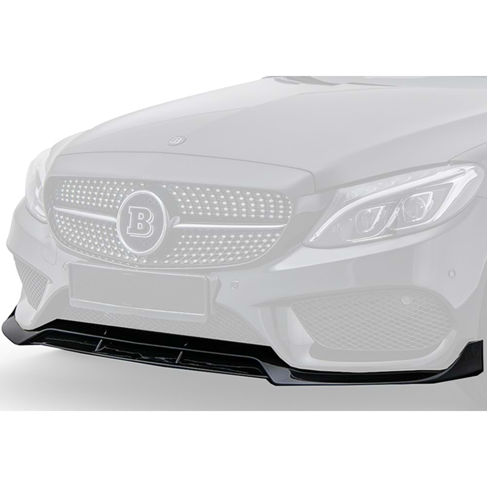 M. Benz W205 2015+ - Tampon Lipi/Ön Flaplı, Brabus V1 Stil, 3 Parça, Piano Black Boyalı Ürün Yüzeyi, ABS