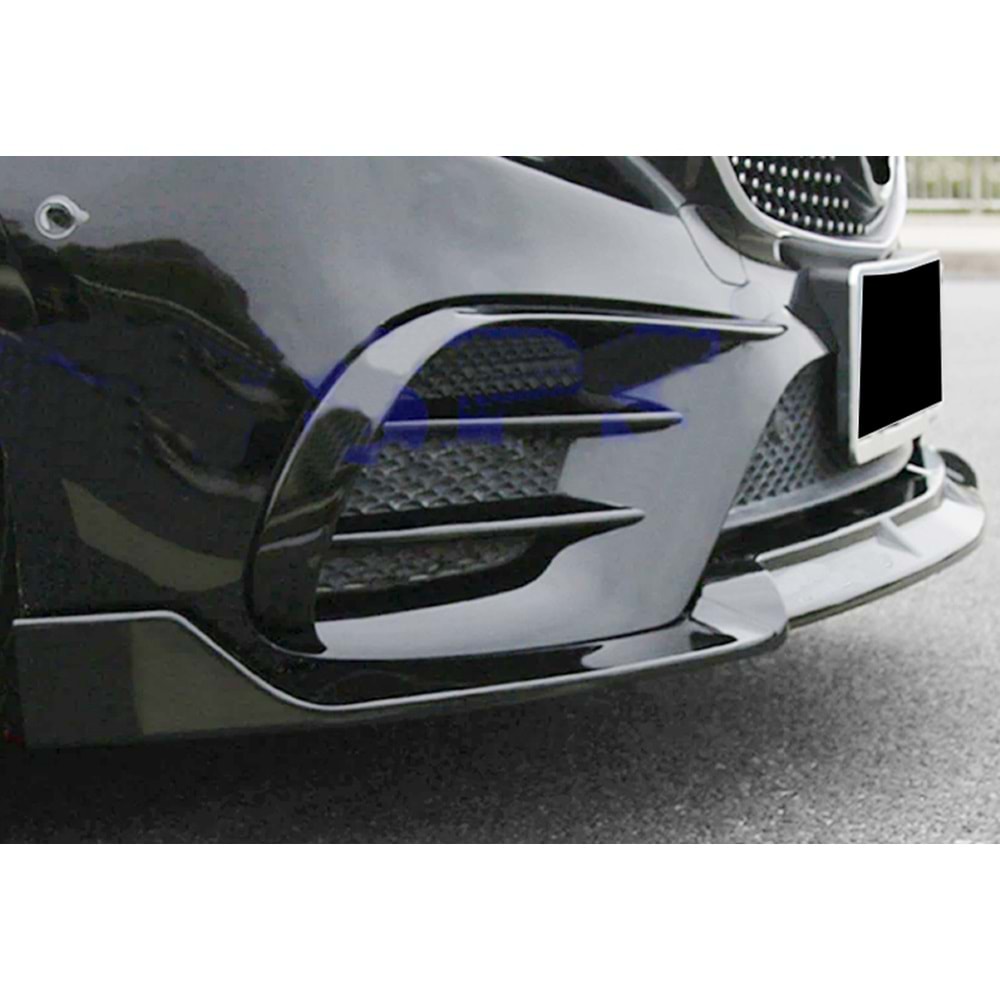 M. Benz W213 2017+ - Tampon Lipi/Ön Flaplı, Brabus V1 Stil, 3 Parça, Piano Black Boyalı Ürün Yüzeyi, ABS
