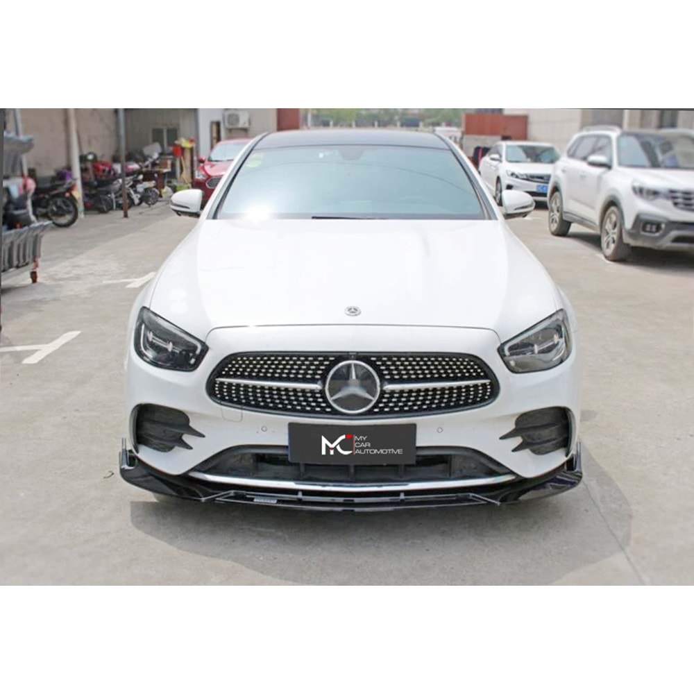 M. Benz W213 FL 2020+ - Tampon Lipi/Ön Flaplı, Brabus V1 Stil, 3 Parça, Piano Black Boyalı Ürün Yüzeyi, ABS
