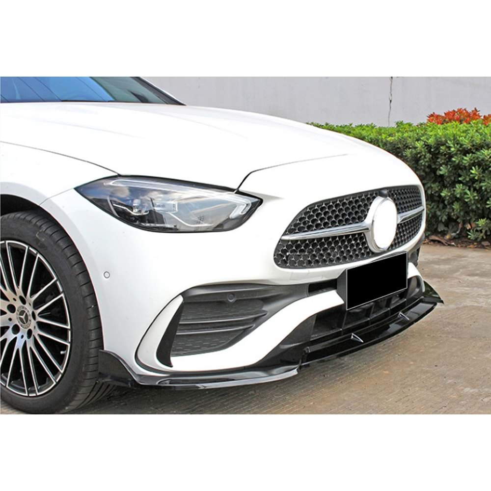 M. Benz W206 2021+ - Tampon Lipi/Ön Flaplı, Brabus V1 Stil, 3 Parça, Piano Black Boyalı Ürün Yüzeyi, ABS