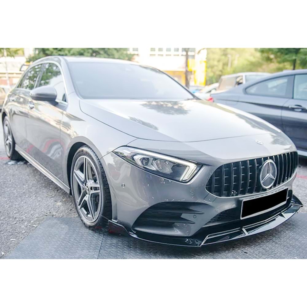M. Benz W177 2018+ - Tampon Lipi/Ön Flaplı, Brabus V1 Stil, 3 Parça AMG, Piano Black Boyalı Ürün Yüzeyi, ABS