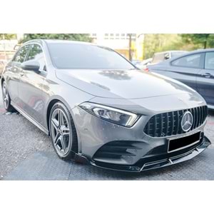 M. Benz W177 2018+ - Tampon Lipi/Ön Flaplı, Brabus V1 Stil, 3 Parça AMG, Piano Black Boyalı Ürün Yüzeyi, ABS