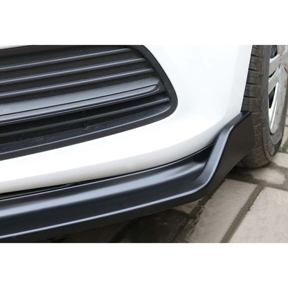 VW Polo Mk5 2009+ - Tampon Lipi/Ön Flaplı, Evo V1 Stil, 3 Parça, Piano Black Ürün Yüzeyi, ABS, Set