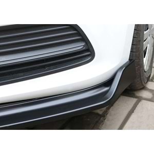 VW Polo Mk5 2009+ - Tampon Lipi/Ön Flaplı, Evo V1 Stil, 3 Parça, Piano Black Ürün Yüzeyi, ABS, Set