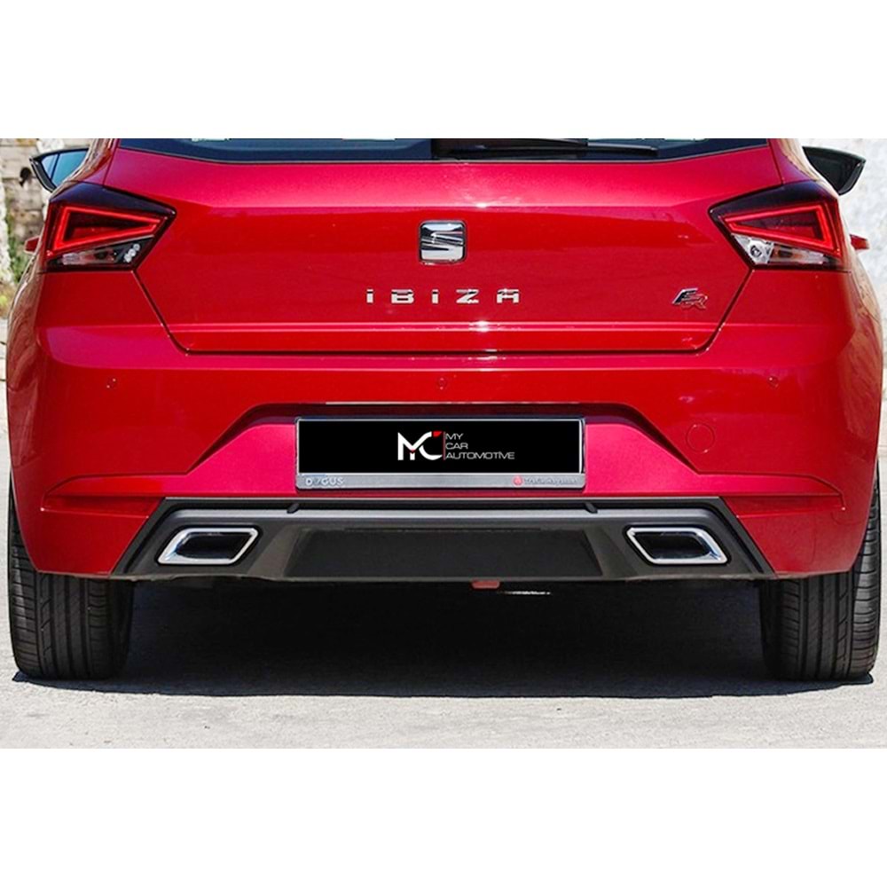 Seat Ibiza Mk5 2017+ - Difüzör, FR Oem V2 Stil, Egzos Uçlu, Mat Siyah Ürün Yüzeyi, ABS