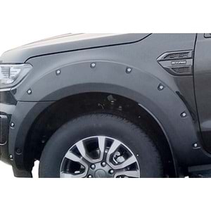 Ford Ranger T6 FL1 2015+ - Çamurluk Kaplaması/Üst, Elegance V2 Stil Vidalı, Mat Siyah Ürün Yüzeyi, ABS, Set