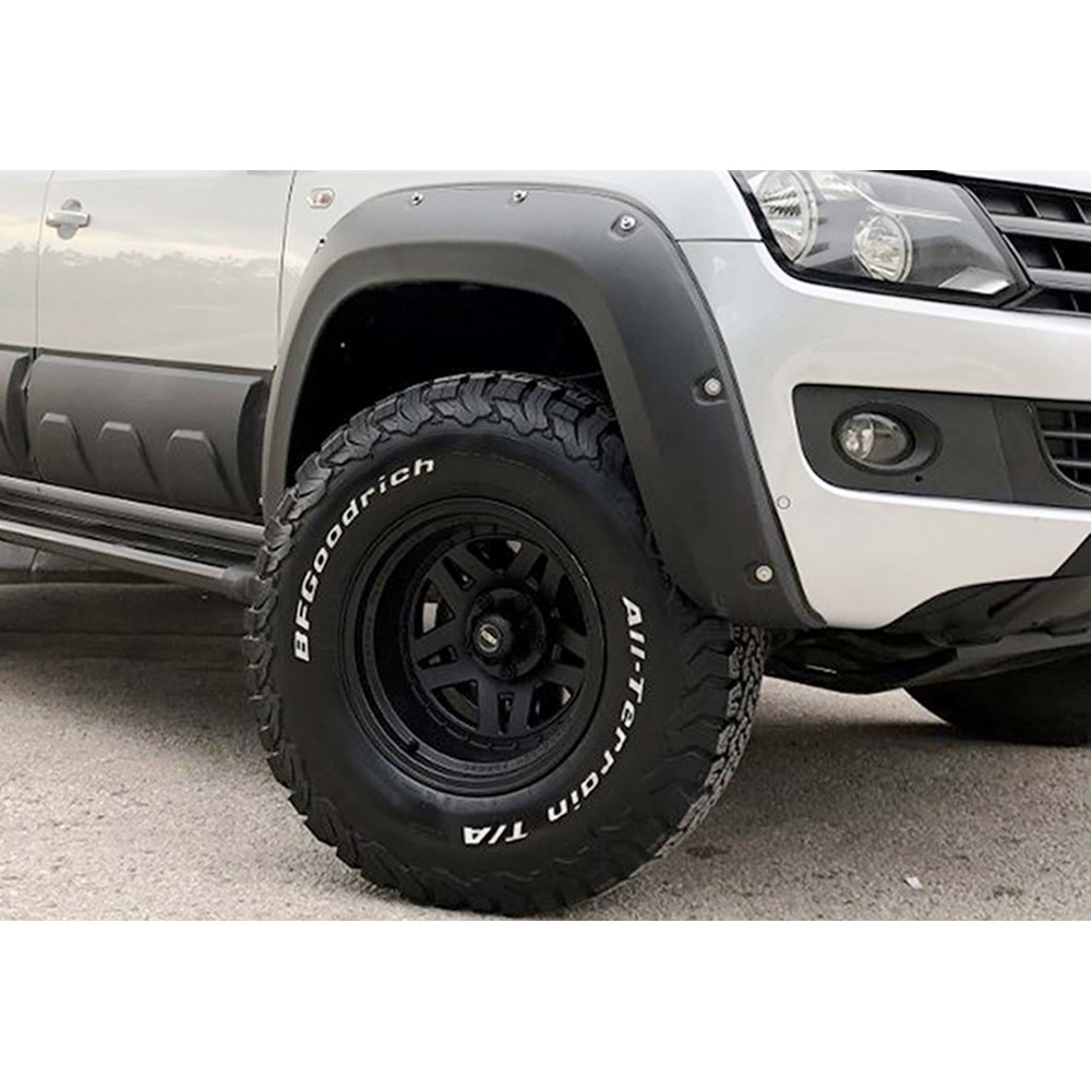 VW Amarok 1 2010+ - Çamurluk Kaplaması/Üst A Plus Elegance V3 Stil Vidalı, Mat Siyah Ürün Yüzeyi, Vkm., Set