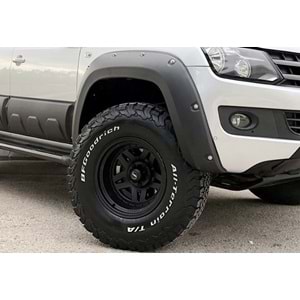 VW Amarok 1 2010+ - Çamurluk Kaplaması/Üst A Plus Elegance V3 Stil Vidalı, Mat Siyah Ürün Yüzeyi, Vkm., Set