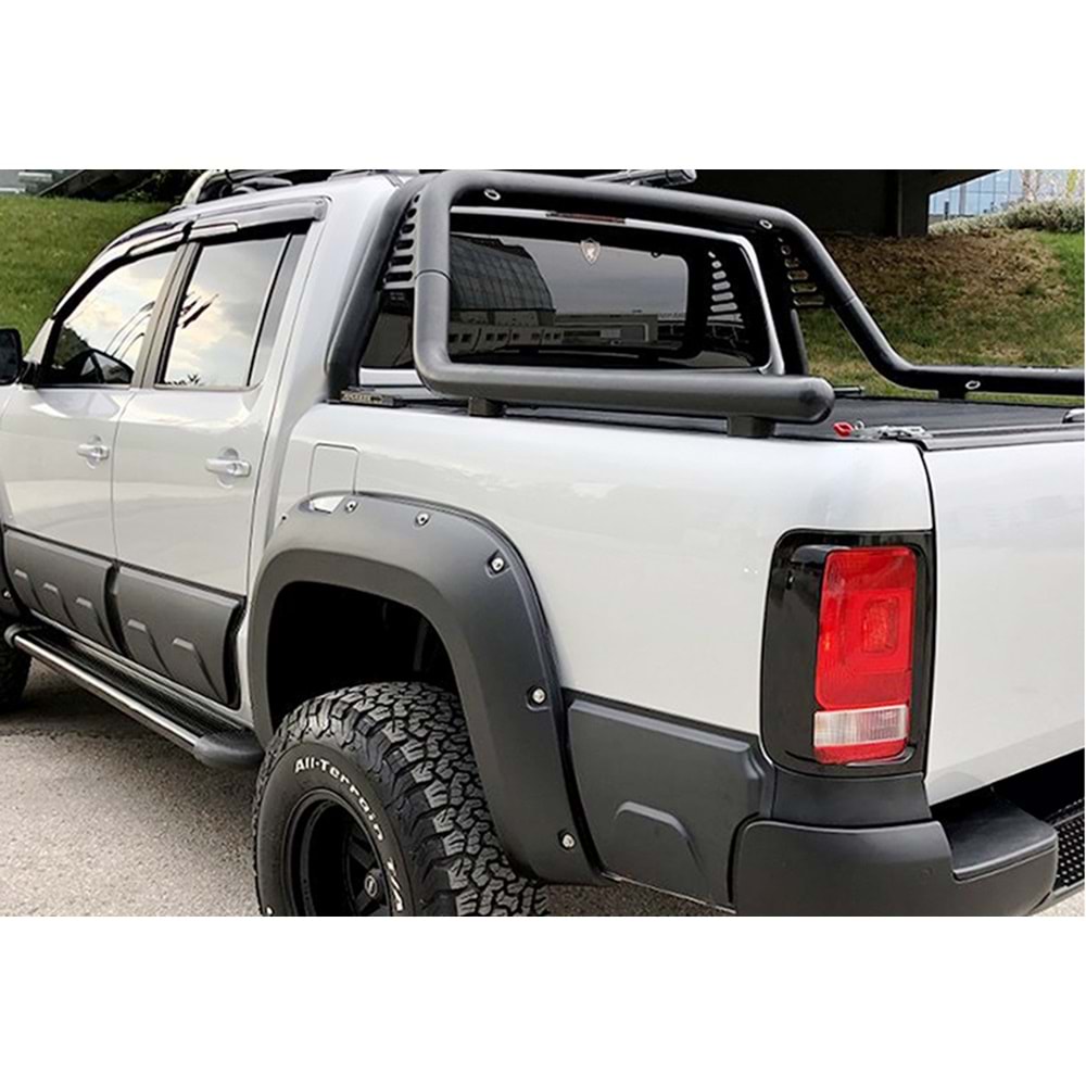 VW Amarok 1 2010+ - Çamurluk Kaplaması/Üst A Plus Elegance V3 Stil Vidalı, Mat Siyah Ürün Yüzeyi, Vkm., Set