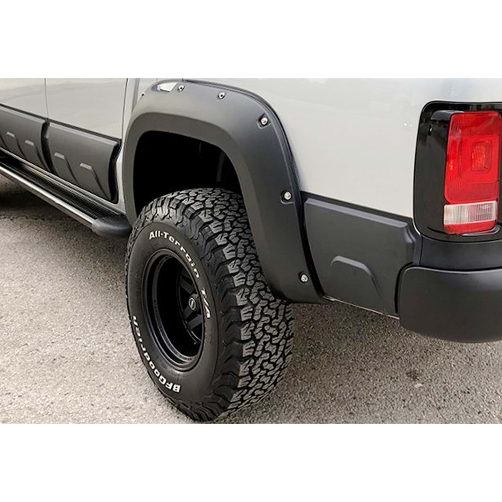 VW Amarok 1 2010+ - Çamurluk Kaplaması/Üst A Plus Elegance V3 Stil Vidalı, Mat Siyah Ürün Yüzeyi, Vkm., Set