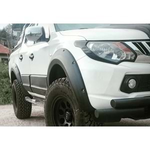 Mitsubishi L200 5 2015+ - Çamurluk Kaplaması/Üst, A Plus Elegance V3 Stil Vidalı, Mat Siyah Ürün Yüzeyi, Vakum, Set