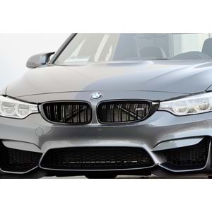 BMW F30 2012+ - Panjur M3 Stil, Çift Çizgi, Piano Black Çerçeve/İç Yüzey, ABS, Set