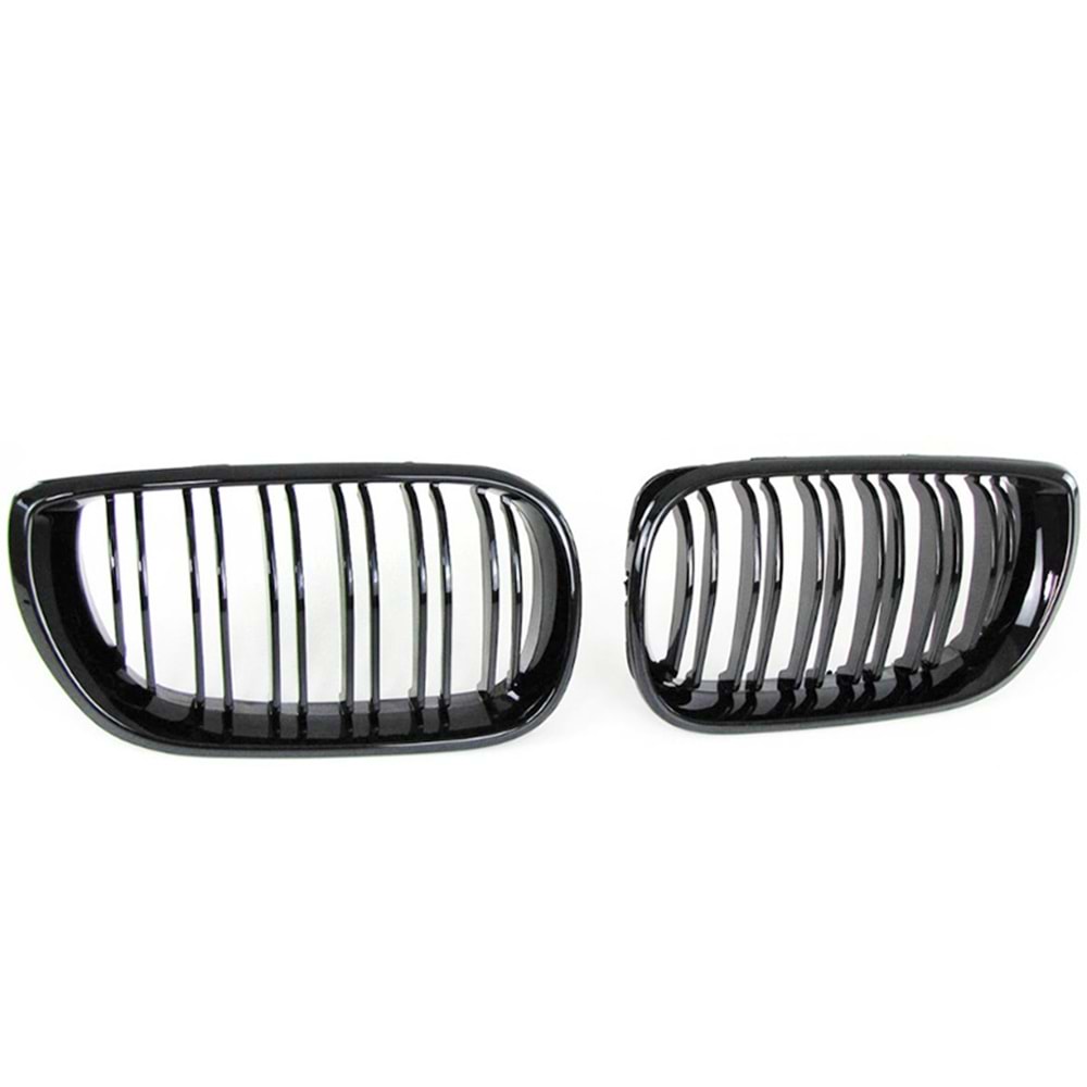 BMW E46 LCI 2001+ - Panjur/Ön M3 Stil, Çift Çizgi, Piano Black Çerçeve/İç Yüzey, ABS, Set