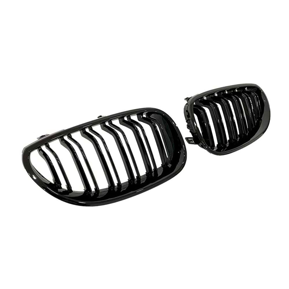 BMW E60 2003+ - Panjur/Ön, M5 Stil, Çift Çizgi, Piano Black Çerçeve/İç Yüzey, ABS, Set