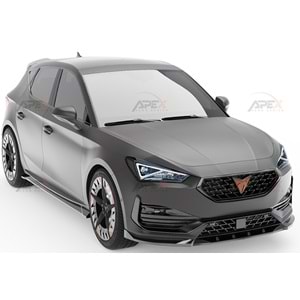 Seat Cupra Leon Mk1 2020+ - Tampon Lipi/Ön, A Pex Cupra V1 Style, Piano Black Parlak Ürün Yüzeyi, Vakum
