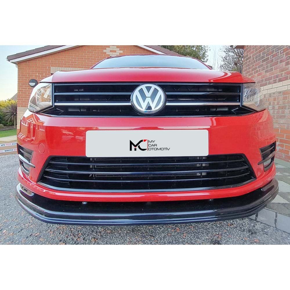 VW Caddy Mk3 FL2 2015+ -Tampon Lipi/Ön, A Plus V1 Standart Stil, Piano Black Parlak Ürün Yüzeyi, Vakum