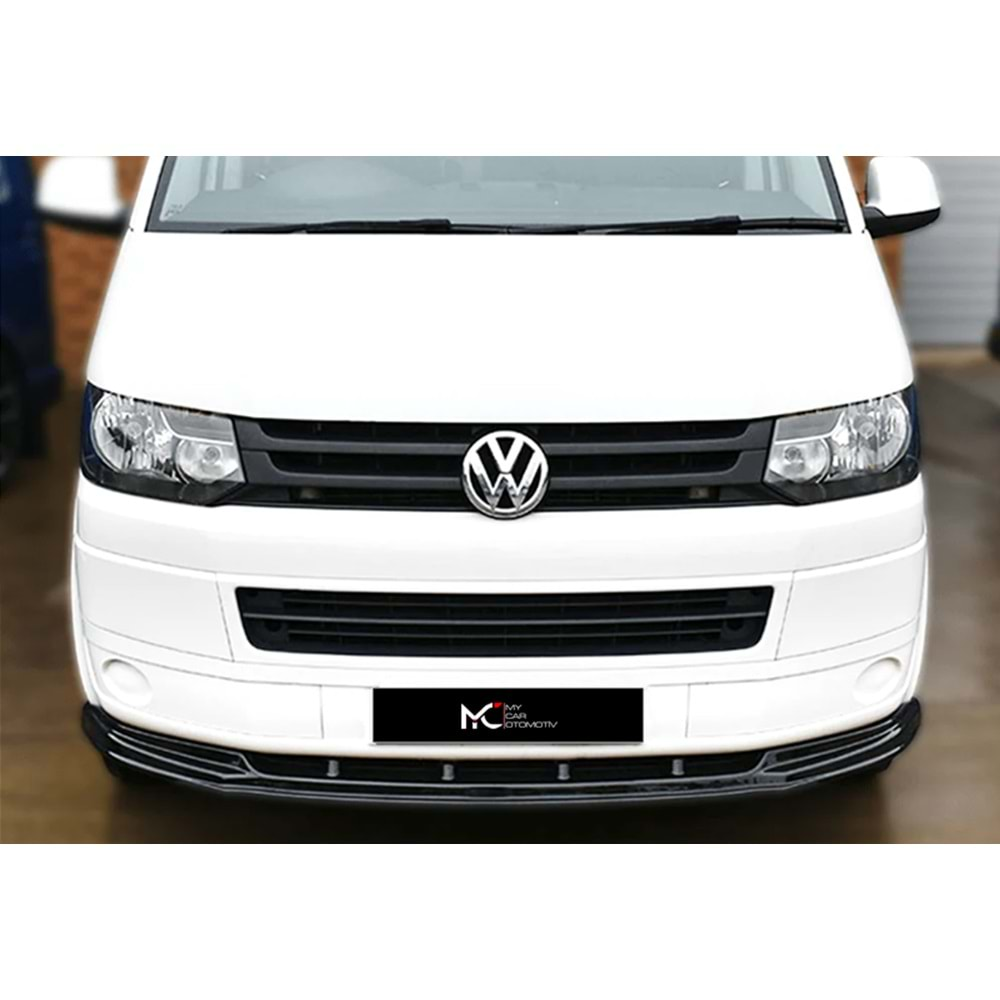 VW Transporter T5.2 2009+ - Ön Lip A Plus+ Standart V1 Stil, Piano Black Parlak Ürün Yüzeyi Vkm.