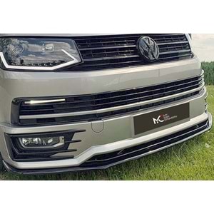 VW Transporter T6.1 2016+ - Tampon Lipi/Ön A Plus Sportline V1 Stil, Piano Black Parlak Ürün Yüzeyi, Vakum