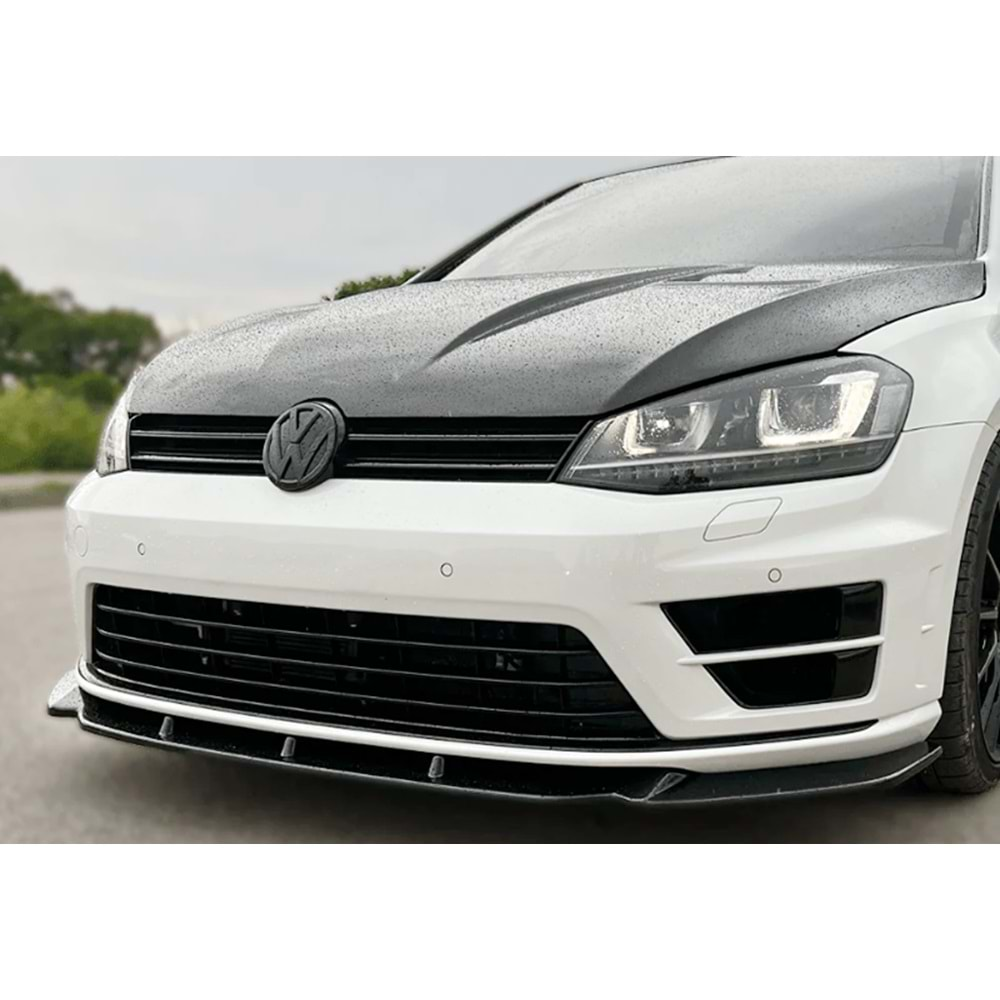 VW Golf Mk7 2012+ - Ön Lip A Plus+ R V2 Stil, Piano Black Parlak Ürün Yüzeyi Vkm.