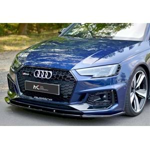 Audi A4 B9 2016+ - Ön Lip Max A Plus+ RS4 V1 Stil, Piano Black Parlak Ürün Yüzeyi Vkm.