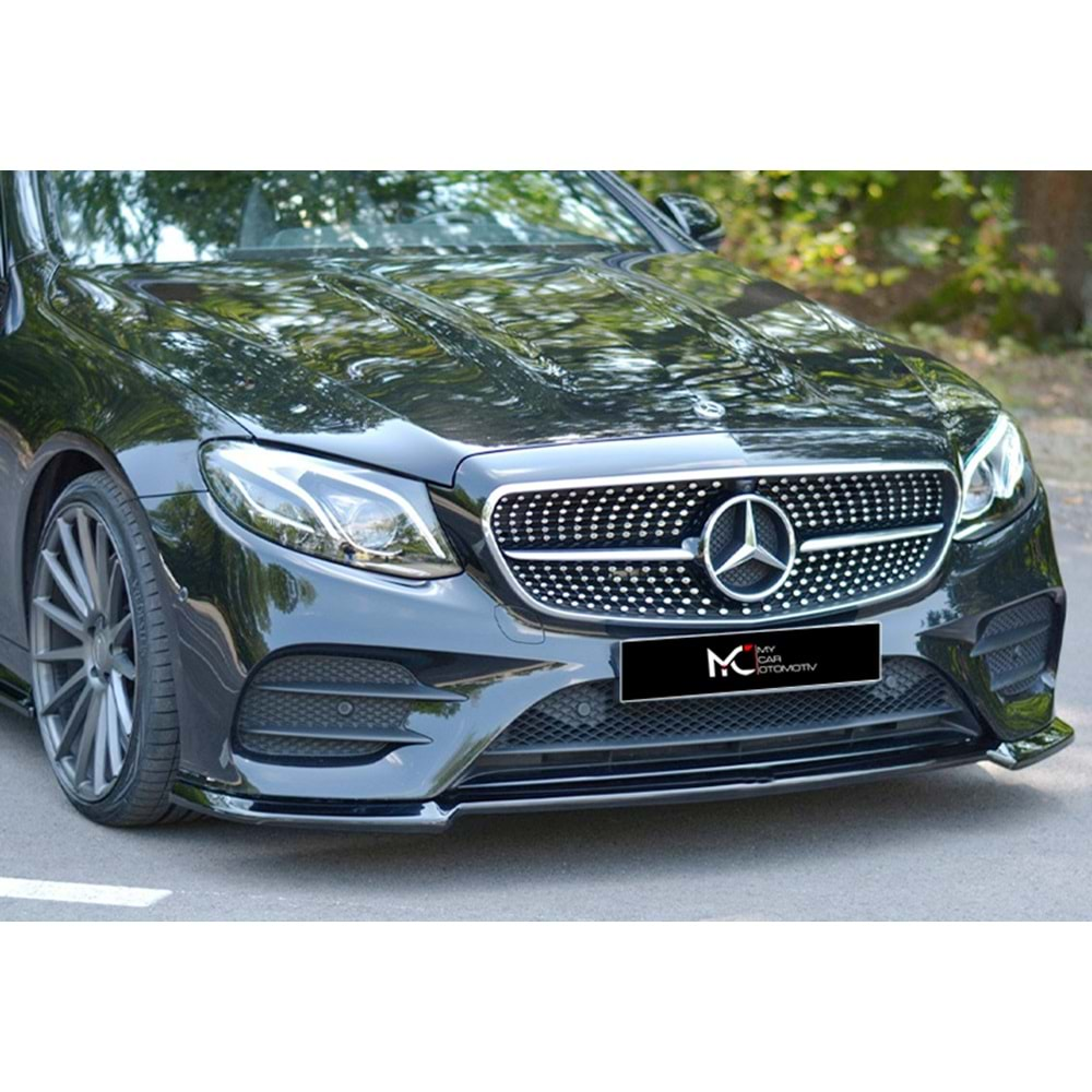 M. Benz W238 2017+ - Ön Lip A Plus+ AMG Line V1 Stil, Piano Black Parlak Ürün Yüzeyi Vkm.