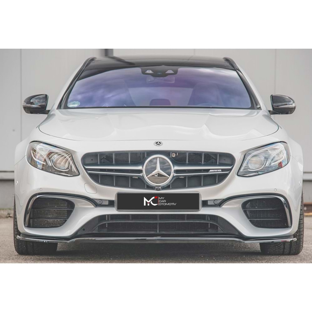 M. Benz W213 2017+ - Ön Lip Max A Plus+ E63 AMG V1 Stil, Piano Black Parlak Ürün Yüzeyi Vkm.